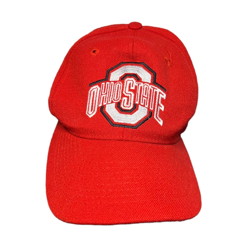 Vintage Ohio State University Buckeyes Front Row Red Snapback Hat Cap